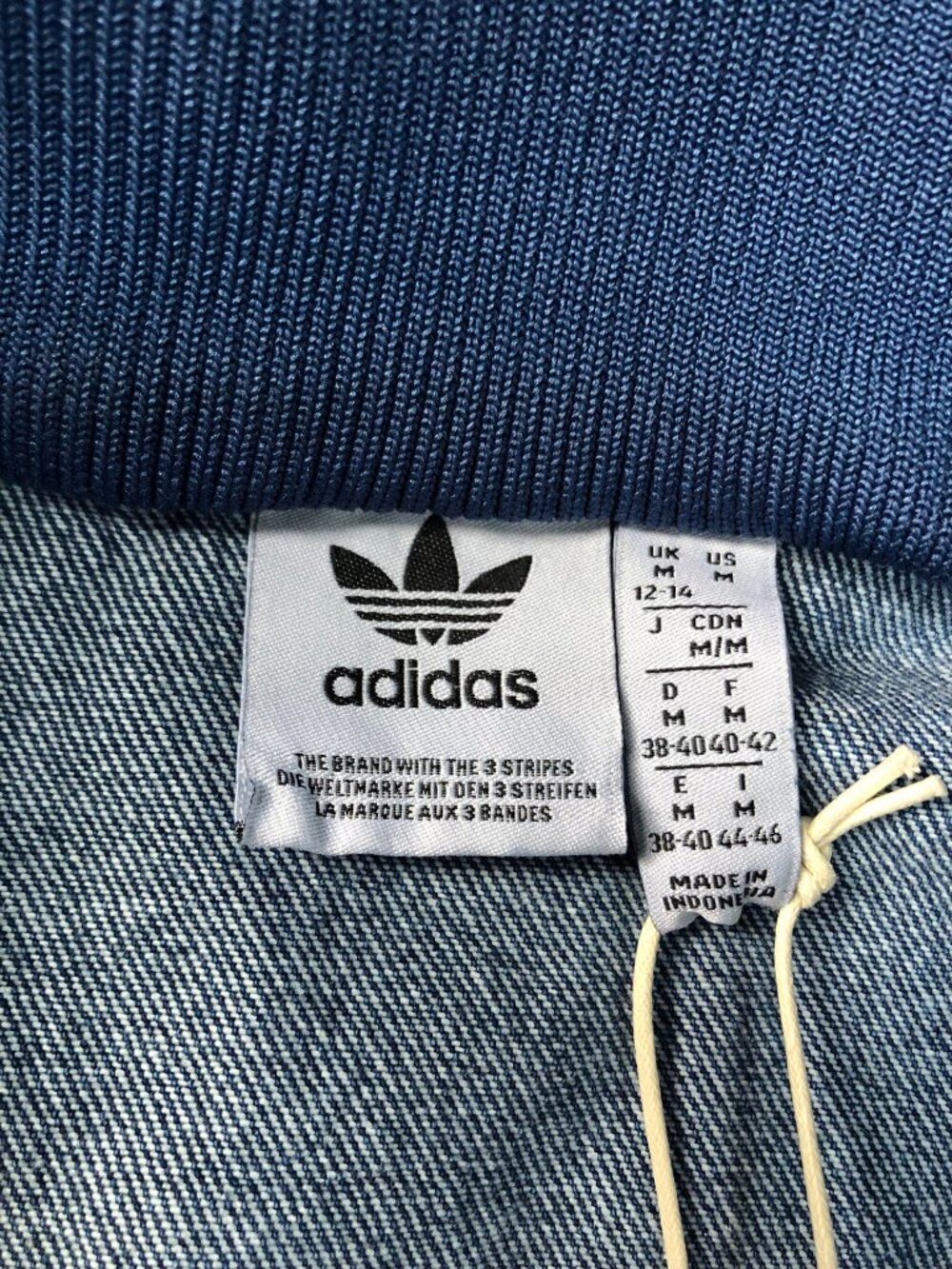 Women's • Originals - Adicolor Denim Track Top Sz M Indigo Denim - Picture 6 of 8